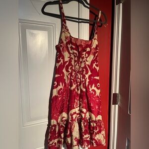 Anthropologie Yoana Baraschi Silk red Mini Dress 6 NEW